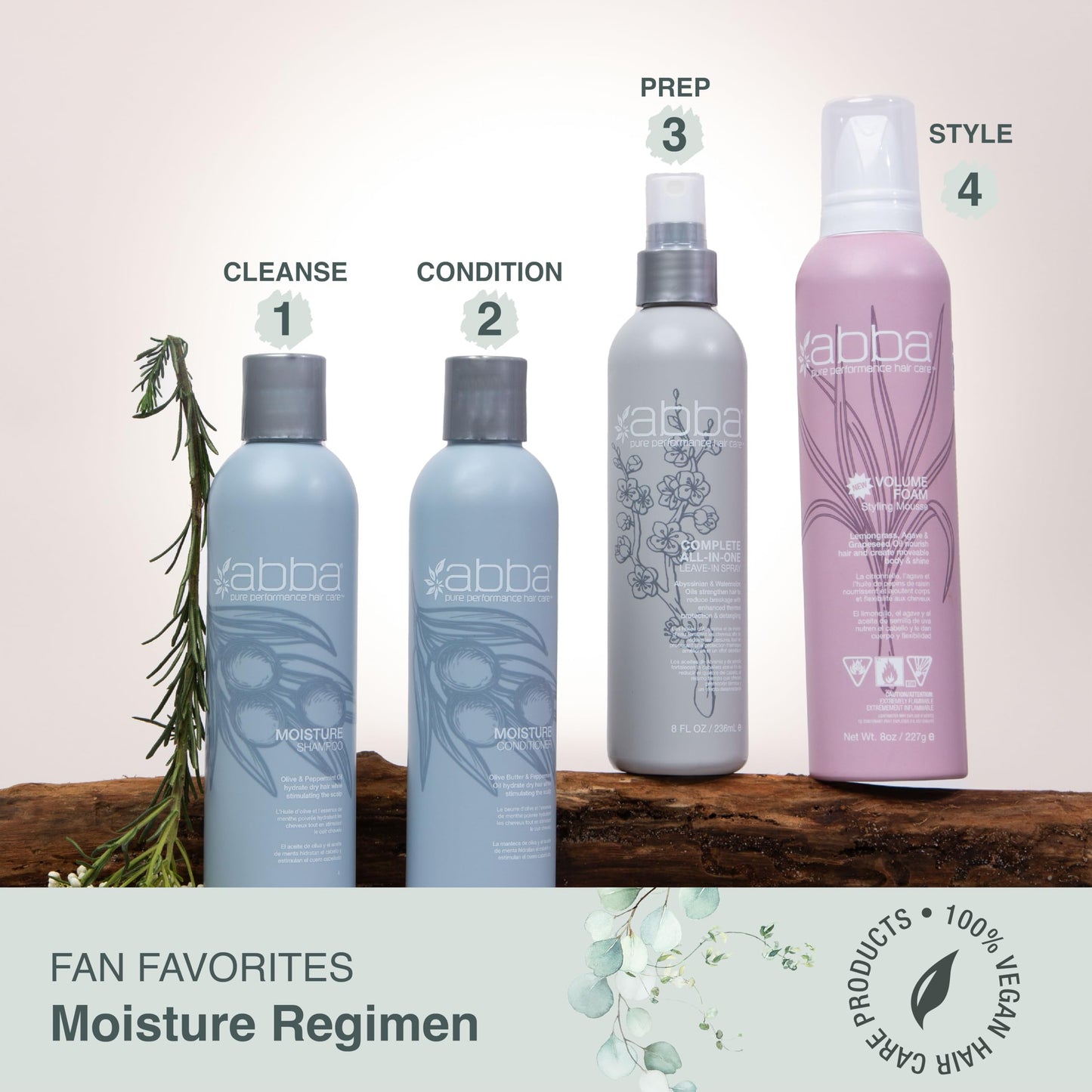 ABBA - Pure Moisture Shampoo & Conditioner Hydrating & Nourishing Value Duo Set - Olive Butter & Peppermint Oil, 32 fl oz Each Beauty & Personal Care ABBA