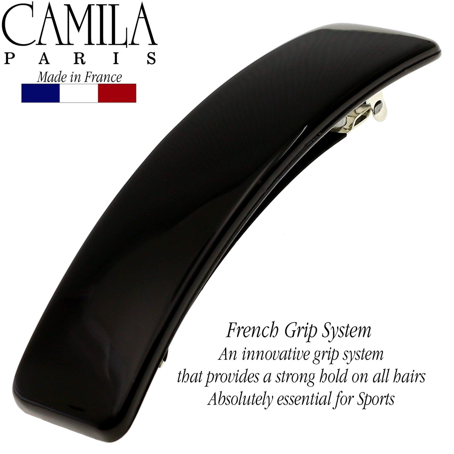 Camila Paris CP1476 French Hair Barrette Clip for Girls, Rubberized Automatic Clasp Strong Hold Grip Hair Clips for Women, No Slip and Durable Styling Beauty & Personal Care Camila