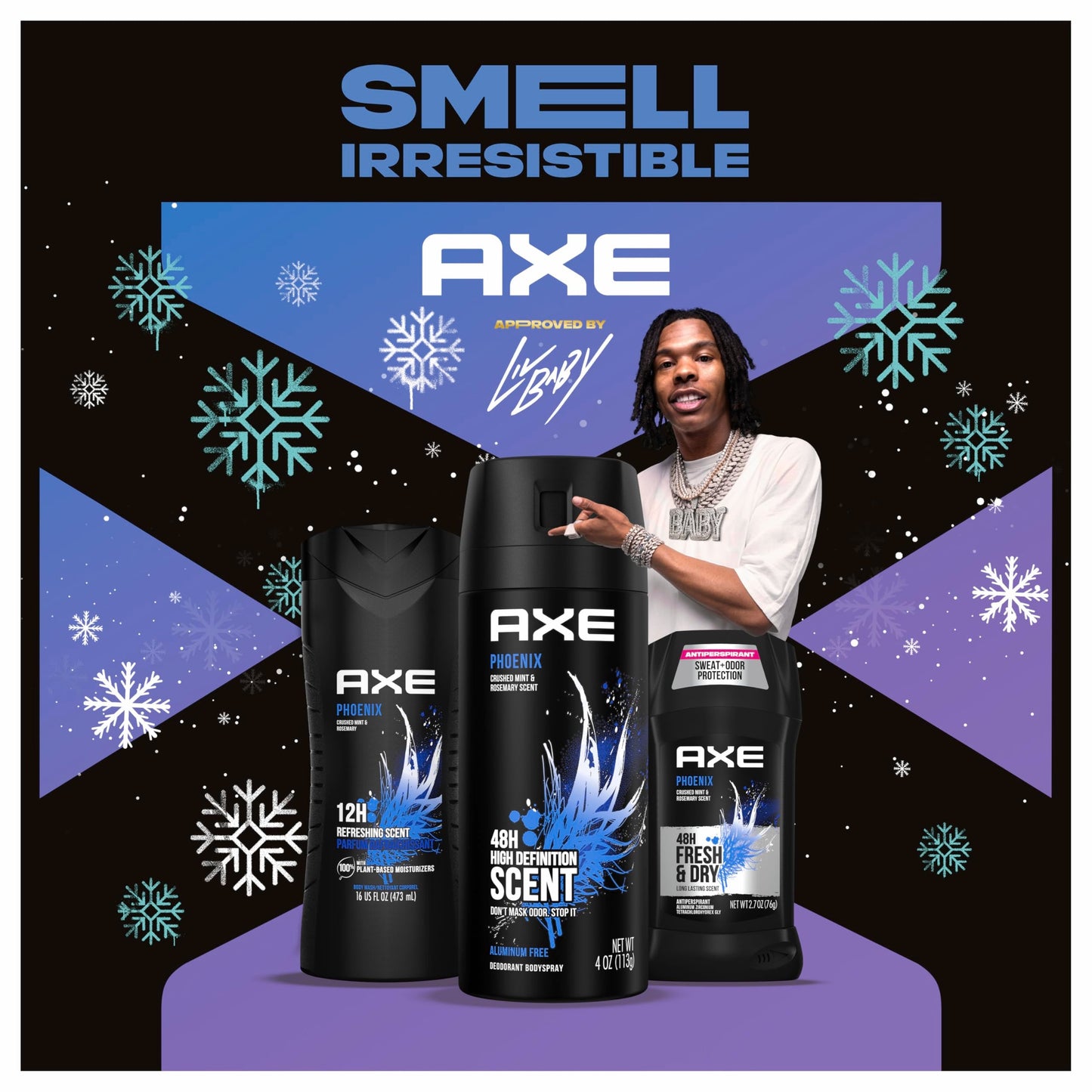 AXE Phoenix Fresh Gift Set for Men Body Wash, Spray & Antiperspirant, 48H Protection, Crushed Mint & Rosemary Scent (3 Piece Set) Beauty and Personal Care AXE