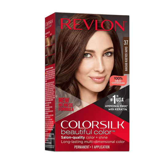 Revlon Colorsilk Beautiful Color Permanent Hair Color, Long-Lasting High-Definition Color, Shine & Silky Softness with 100% Gray Coverage, Ammonia Beauty & Personal Care REVLON