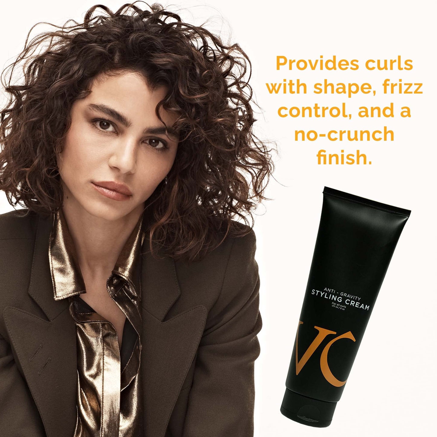 VICIOUS CURL Anti-Gravity Styling Cream - No-Crunch Curl Defining Cream for Wavy & Curly Hair, Curl Types 2A 2B 2C 3A 3B 3C, CGM Approved - Frizz Beauty & Personal Care VICIOUS CURL