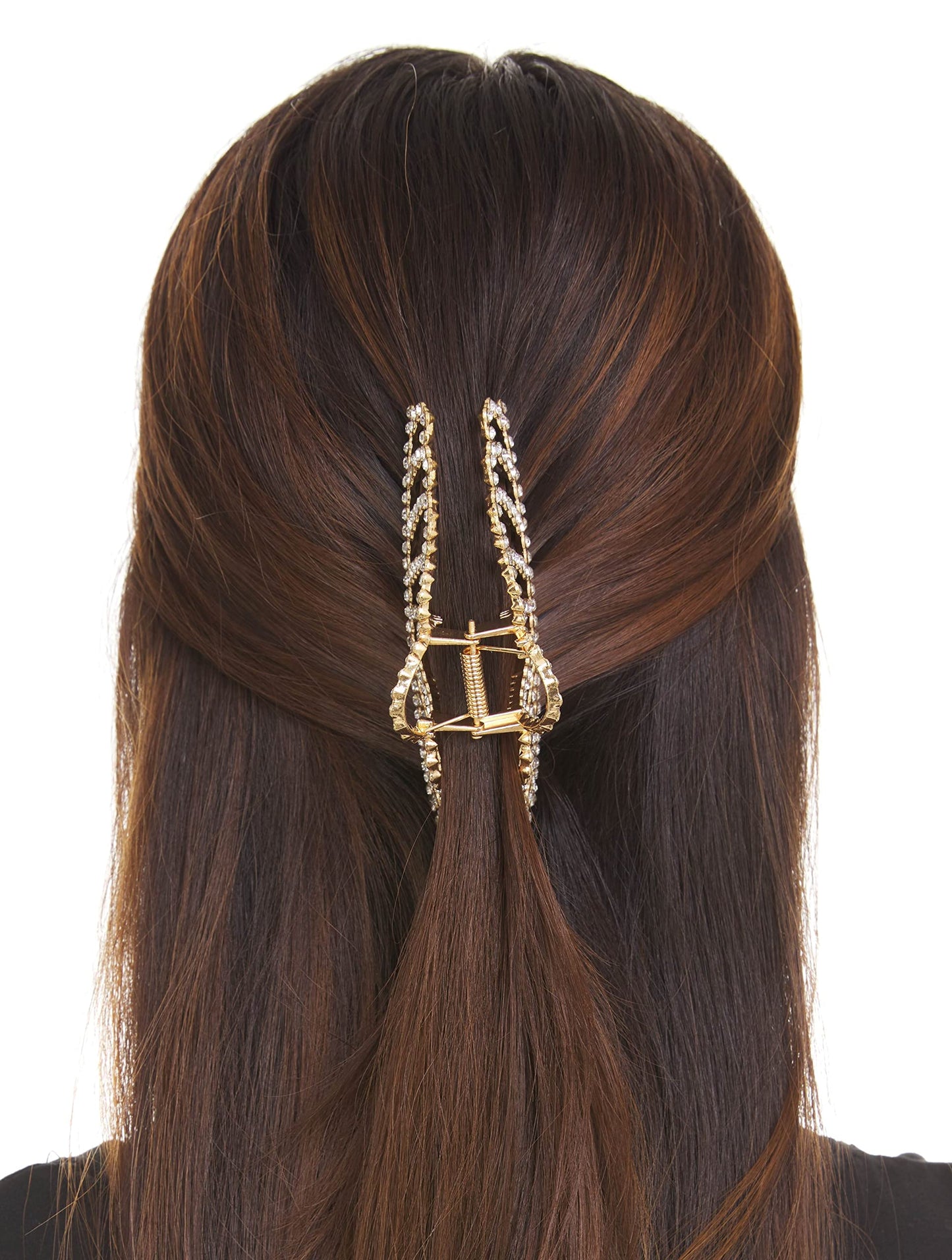 Allure Rhinestone Gold Crown Large Hair Clip Beauty & Personal Care Allure