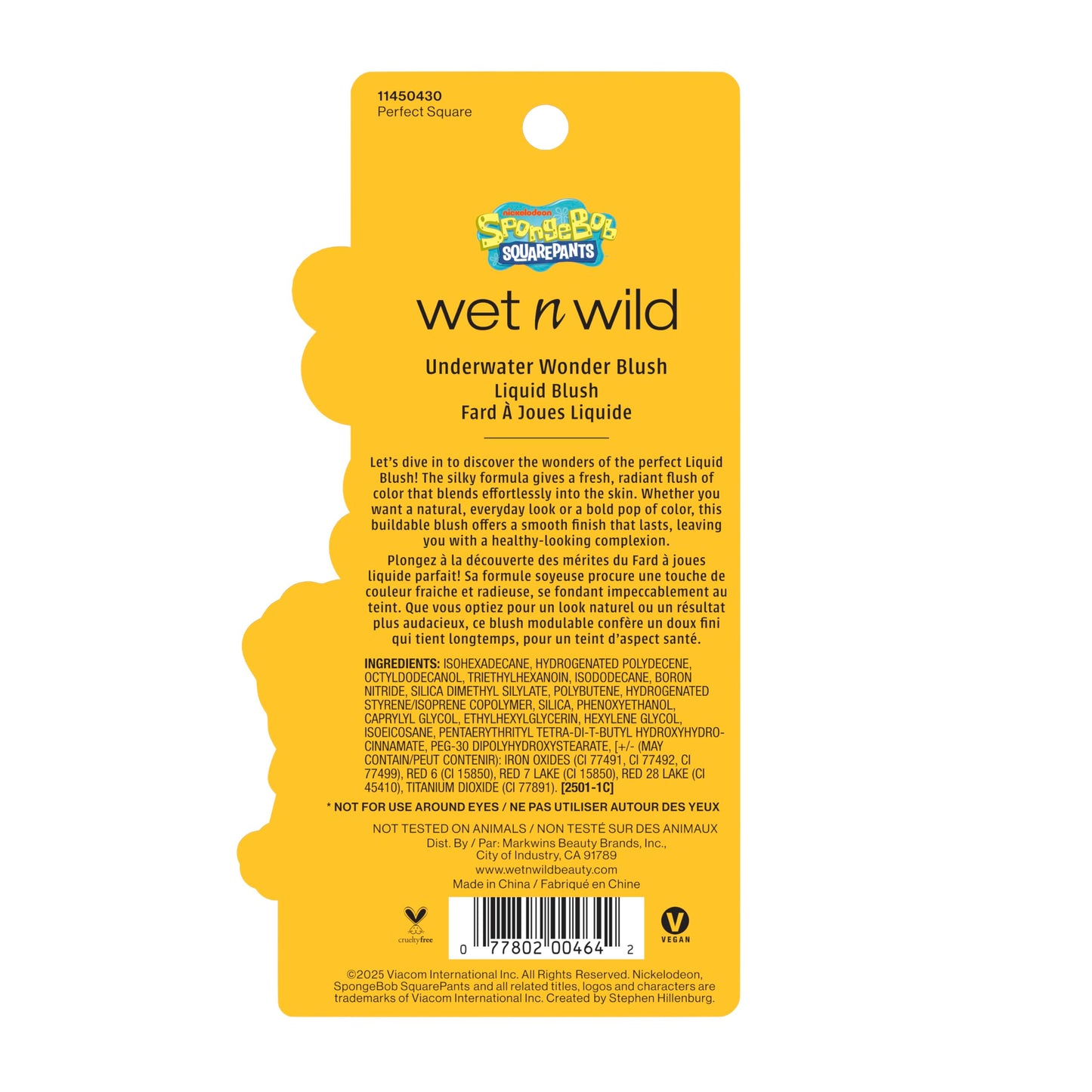 wet n wild SpongeBob Underwater Wonder Liquid Blush, Buildable Shimmery Gel Formula with Seamless Blend & Matte Finish - Perfect Square Beauty & Personal Care wet n wild
