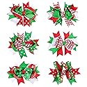 Lurrose 6pcs Christmas Hair Bows,Grosgrain Bows Alligator Hair Clips Bowknot Barrettes Hair Accessories for Girls Children (Mixed Pattern) Beauty & Personal Care Lurrose