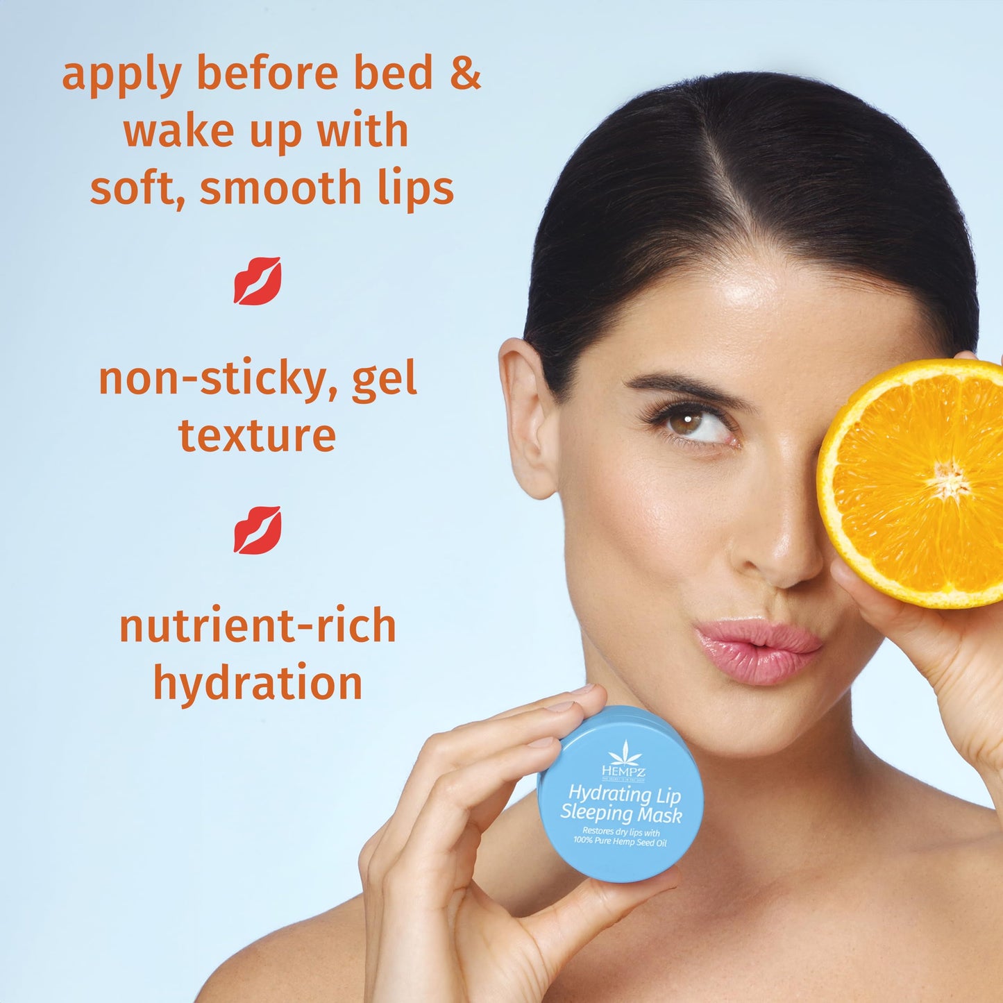 Hempz Hydrating Lip Sleeping Mask - Triple Moisture Fresh Citrus (.95 Oz.) - Overnight Hydrating Lip Balm for Dry Lips, Lip Repair, Chapped Lip Beauty and Personal Care Hempz