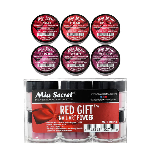 Mia Secret Red Gift Nail Art Powder - 6 Piece Collection - 1/4 Ounce Each Beauty & Personal Care Mia Secret