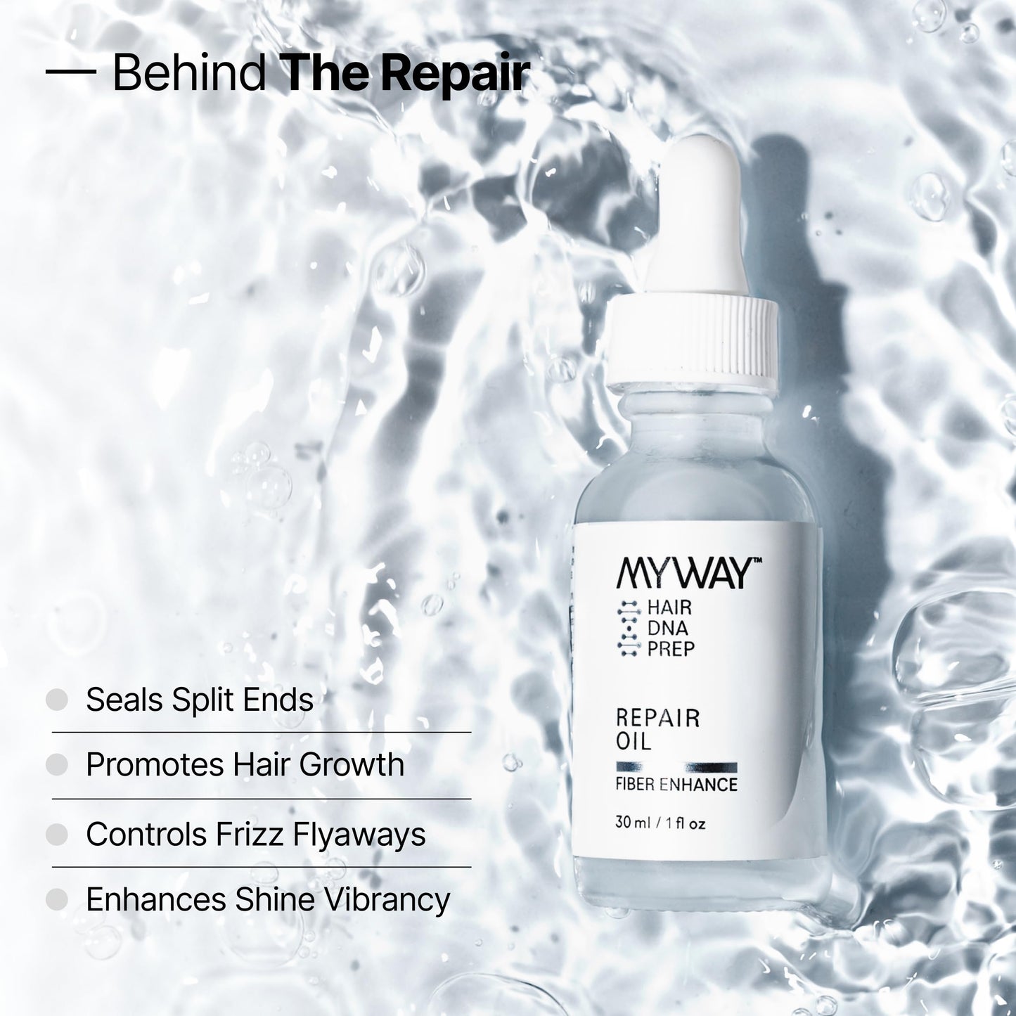 My Way Hair DNA Repair Oil - Restorative and Heat Protectant Oil for Frizz Control - Adds Shine and Seals Split Ends - Paraben, Phthalate, Sulfate Beauty & Personal Care MYWAY HAIR DNA PREP