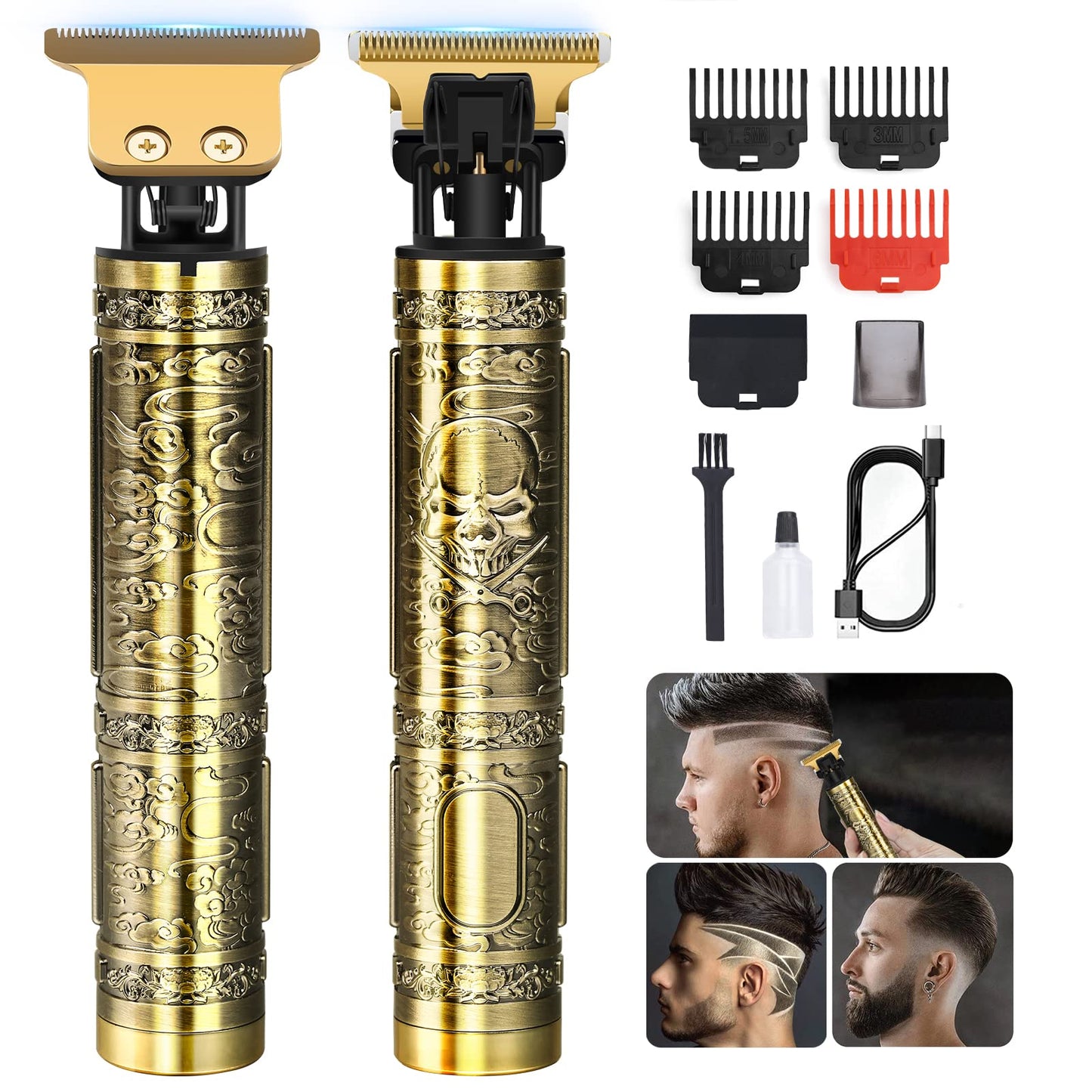 YOGINGO Professional Hair Trimmer for Men, Cordless Rechargeable Beard Trimmer Hair Clippers for Men, Metal Body Cutting Grooming Kit, Beard Shaver Beauty and Personal Care YOGINGO