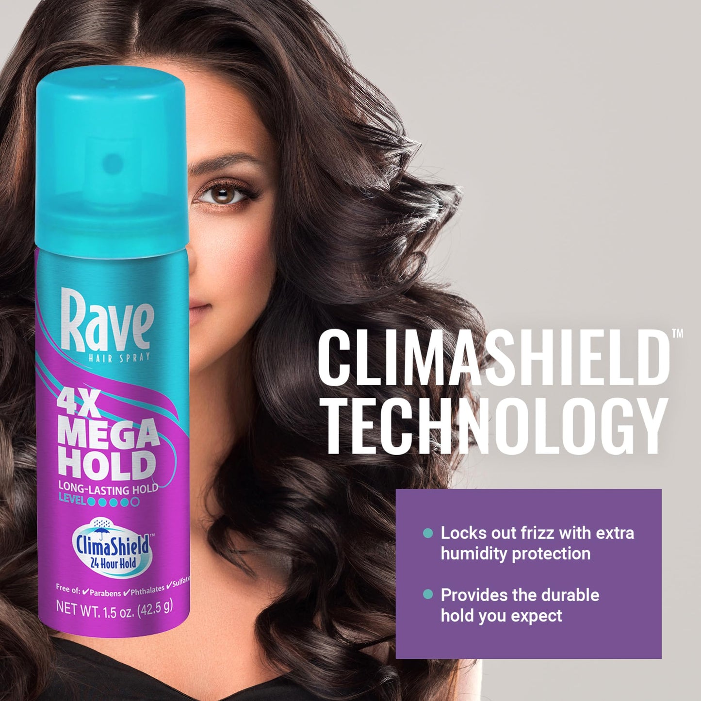 Rave Hair Spray Aerosol Mega, 1 Count, 1.5 Oz. Beauty & Personal Care Product Of Rave