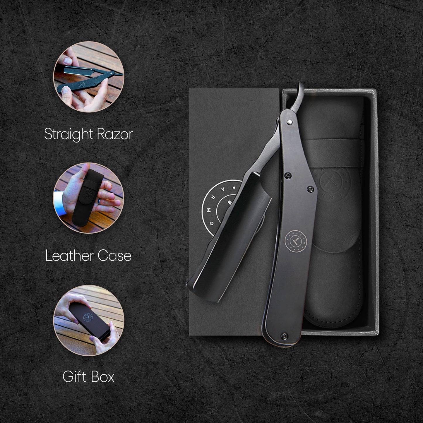 Naked Armor Lancelot Black Stainless Steel Straight Razor?Shave Ready Straight Edge Razor, Stainless Steel, Barber Approved Straight Razors Beauty and Personal Care Naked Armor