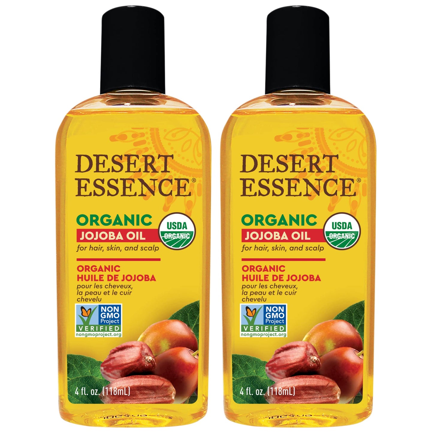 Desert Essence Organic Jojoba Oil -- 4 fl oz (Pack of 2) Beauty & Personal Care Desert Essence