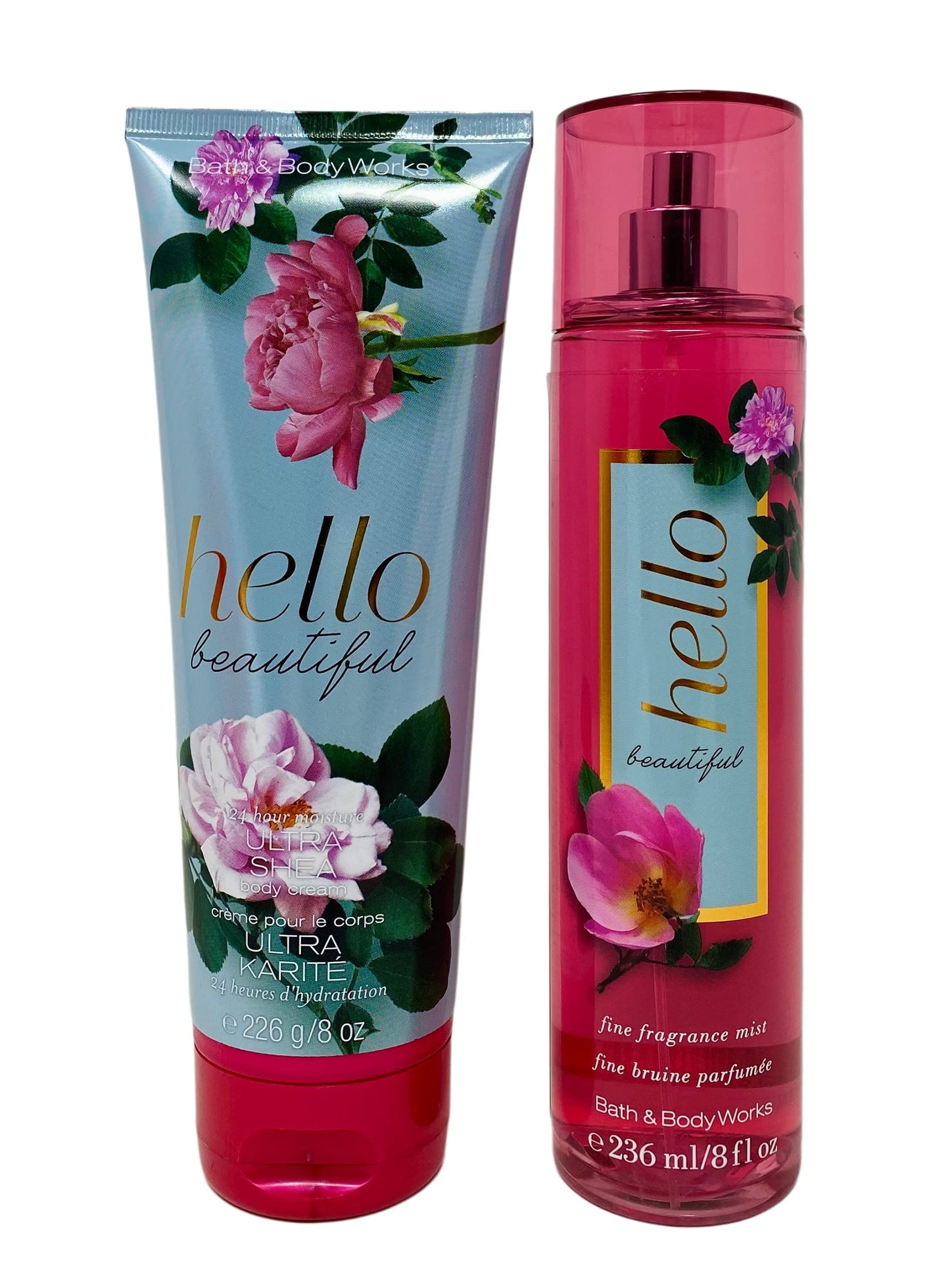 Bath & Body Works Bath and Body Works - Hello Beautiful - Gift Set - Fine Fragrance Mist & Body Cream - 2020 Full Size Beauty & Personal Care Bath & Body Works