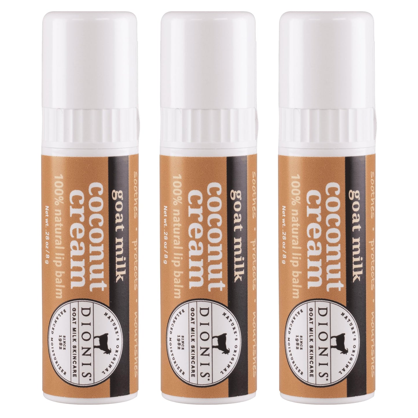 Dionis Goat Milk Jumbo Lip Balm - Moisturizing for Dry, Chapped, Lips, Conditioning with Beeswax, Shea Butter, Coconut Oil - Coconut Cream 0.28oz Beauty and Personal Care Dionis