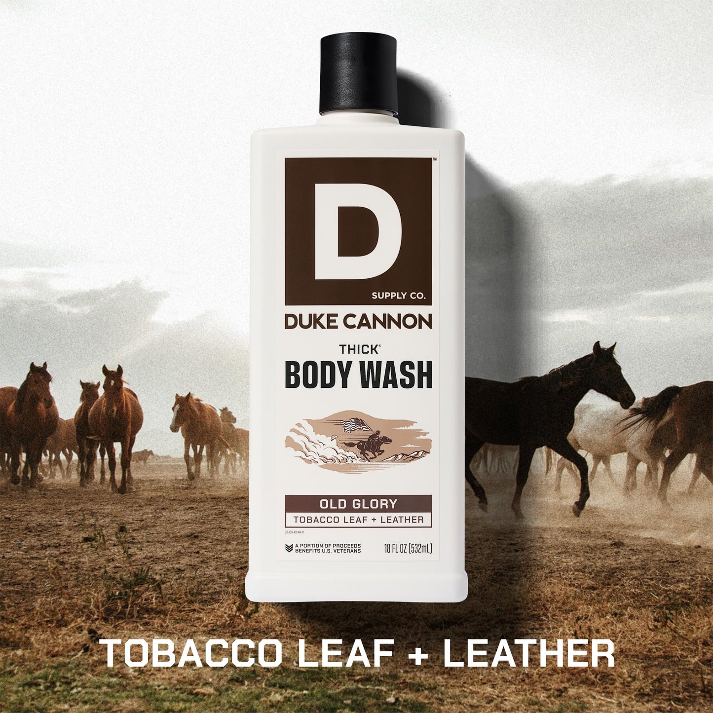 Duke Cannon Supply Co. Thick High Viscosity Body Wash - 3X Thicker, Cleansing Shower and Bath Gel, Mineral-Enriched for Men - Tobacco Leaf + Leather Beauty & Personal Care Duke Cannon Supply Co.