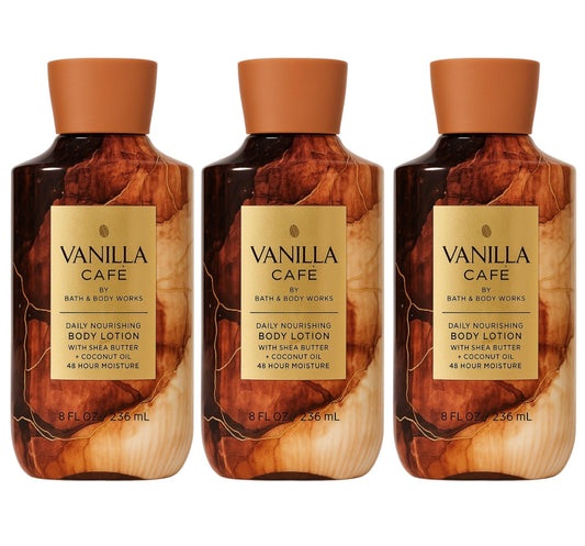 Bath & Body Works Vanilla Café Body Lotion - 3 Pack, 8 oz Each | Creamy Vanilla, Coffee & Velvety Musk Scent Beauty & Personal Care Bath & Body Works
