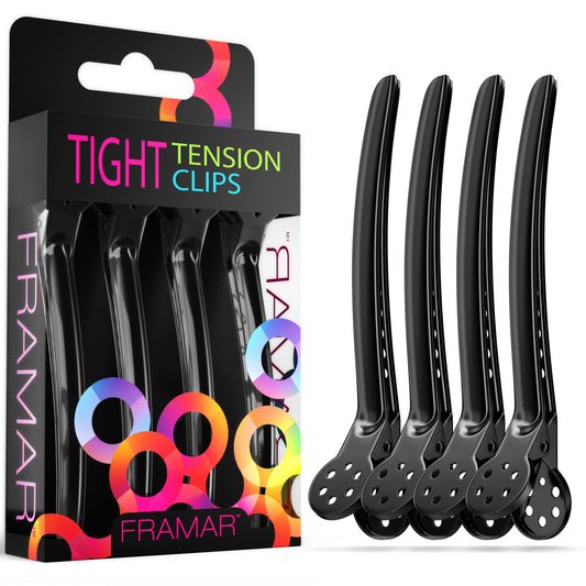 Framar Black Tight Tension Clips For Hair - Set of 4 Professional Hair Clips - Metal Hair Clips for Styling, Stylist Supplies, Hairclips, Hairstylist Beauty & Personal Care FRAMAR