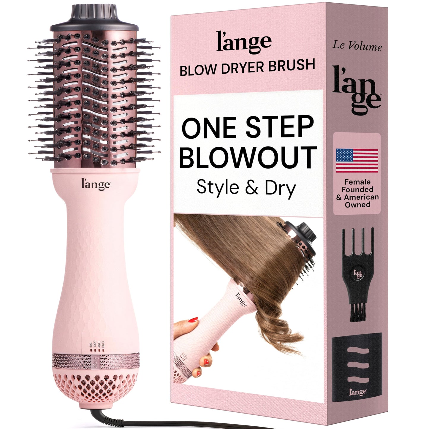 L'ANGE HAIR Le Volume 2-in-1 Titanium Blow Dryer Brush | Frizz Control Blowout Hair Dryer Brush For Drying And Straightening | Volumizing Hot Air Beauty and Personal Care L'ANGE HAIR