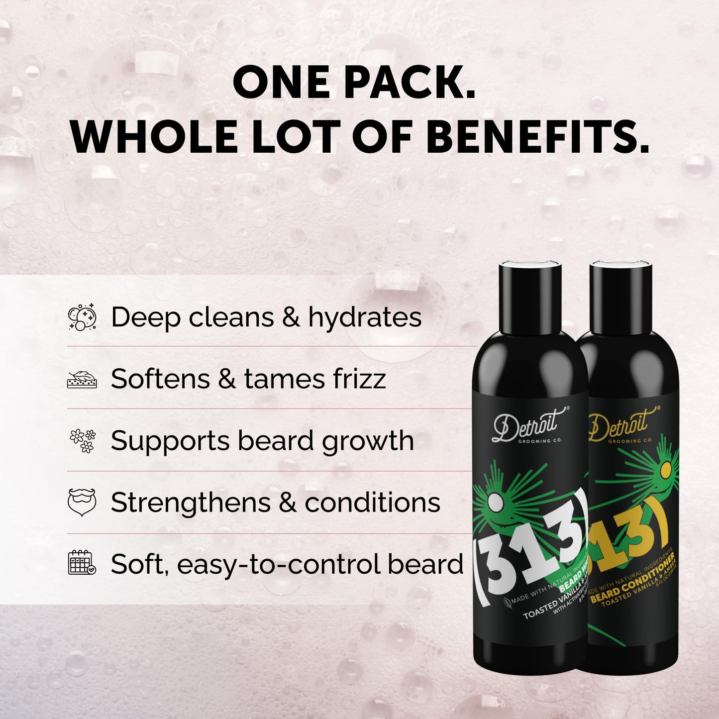 Detroit Grooming Co. Beard Wash and Beard Conditioner - Men's Kit - Softens, Strengthens, Moisturize, Infused w/Argan Oil, Apple Extract, & Aloe Vera Beauty & Personal Care Detroit Grooming Co.