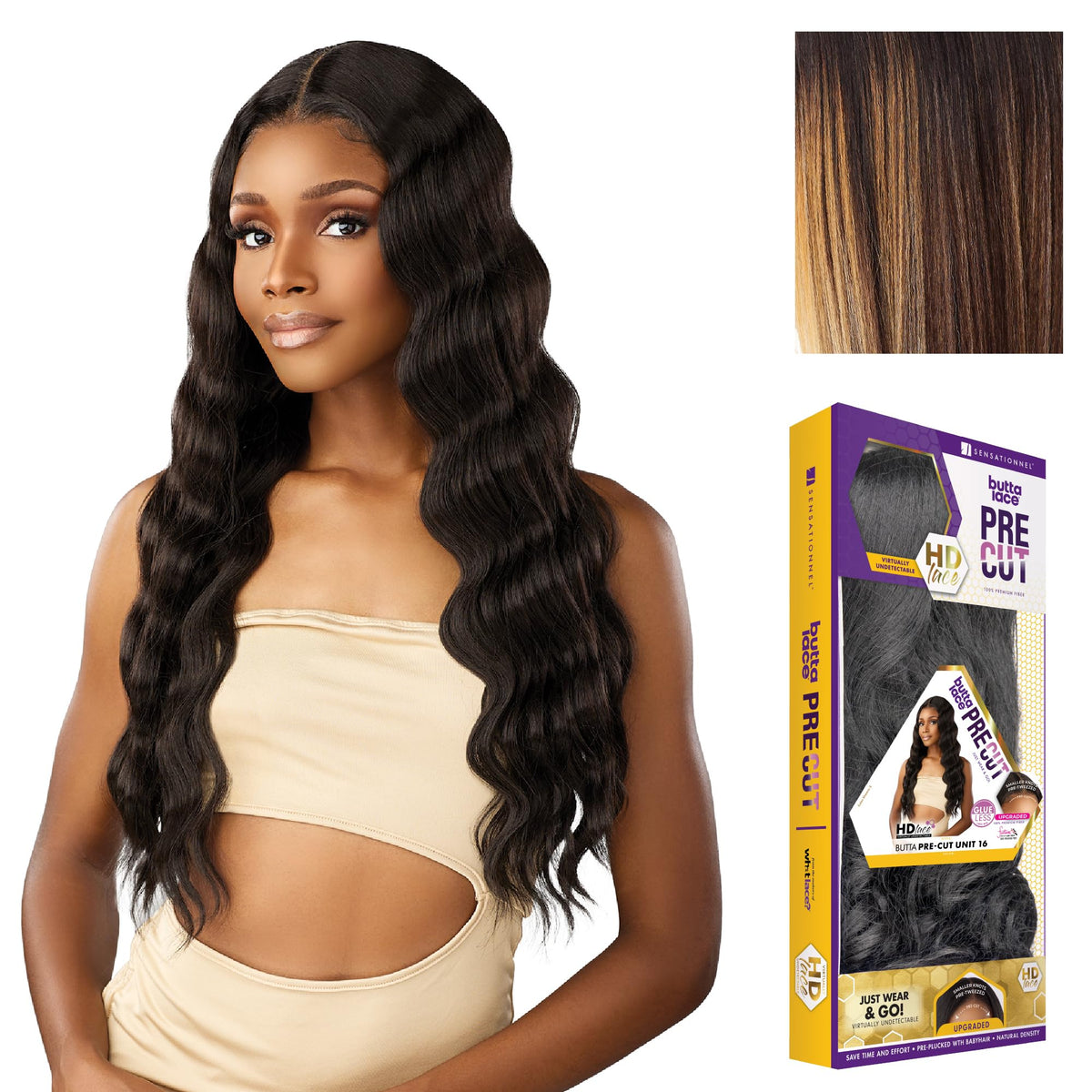 Sensationnel Butta Lace Precut Wig-Unit 16, BALAYAGESUNKISSED