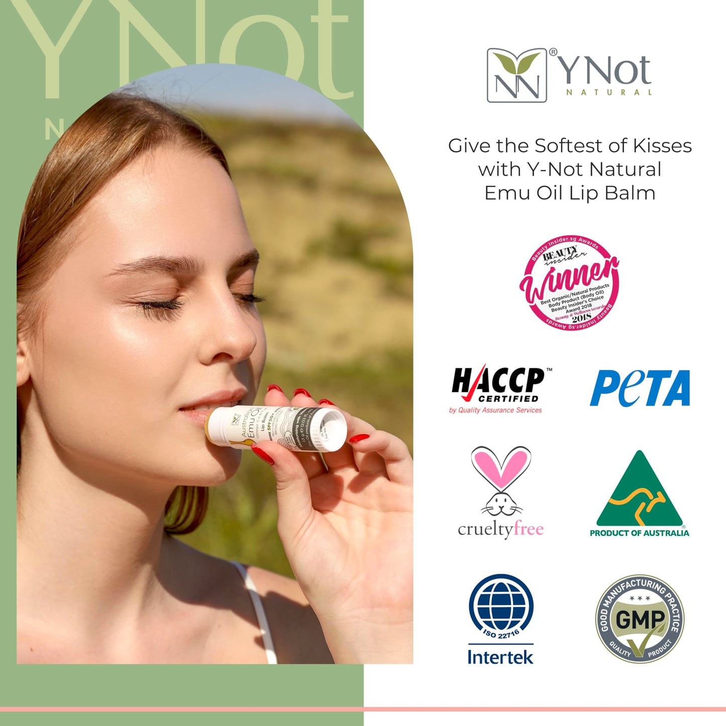 YNN Emu Oil Moisturizing Lip Balm with Extreme SPF50+ Sun Protection - 4-Hour Water Resistant, Fortified with Vitamin E, Amino Acids & Omega 3, 6 & 9 Beauty and Personal Care Y Not Natural