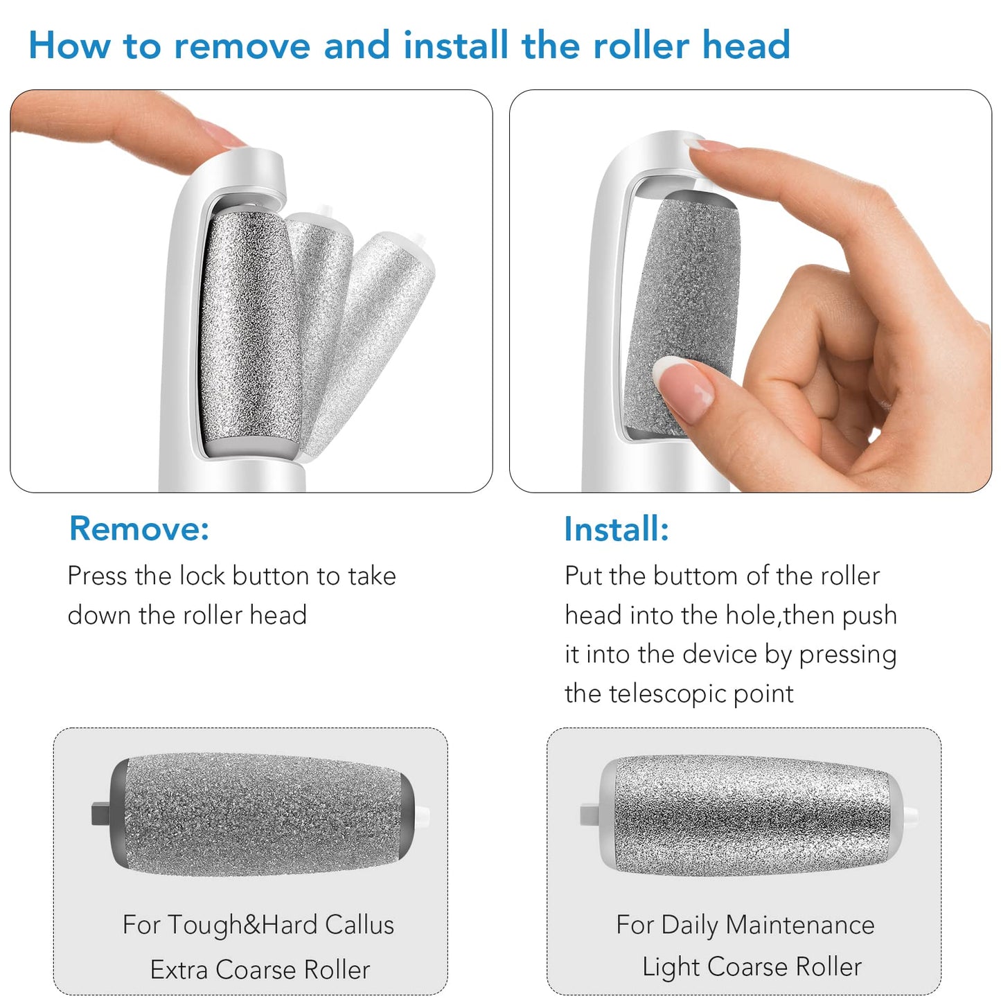 LINKEVAP Electric Callus Remover for Feet, Professional Pedicure Kit Foot Scrubber for Dry, Dead, Cracked, Hard Skin, at Home Feet Spa Care Kit Beauty & Personal Care LINKEVAP
