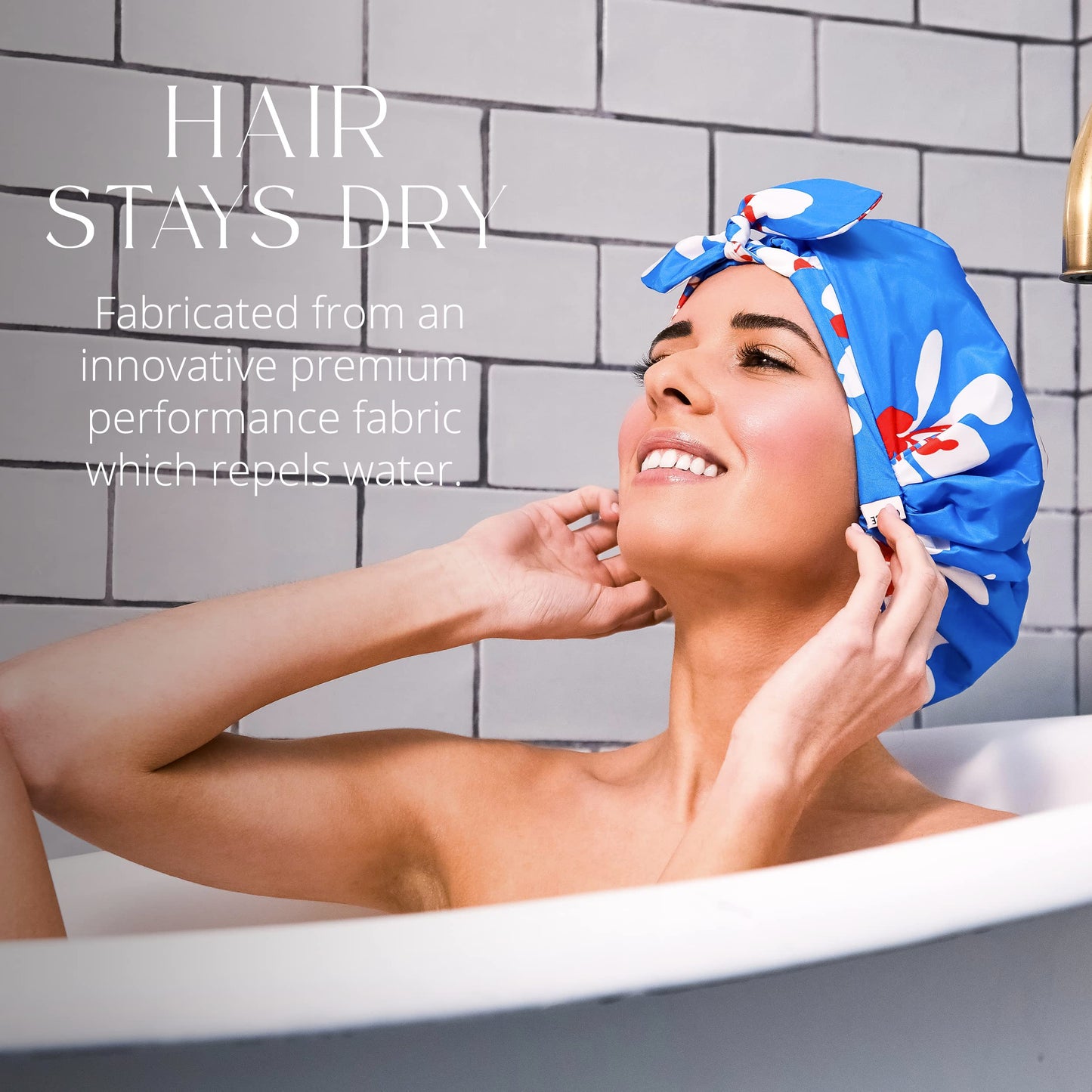 GRACE & COMPANY Luxury Shower Cap For Women - 100% Waterproof, Reusable, Washable & Breathable Shower Caps - Gramercy Beauty & Personal Care GRACE & COMPANY