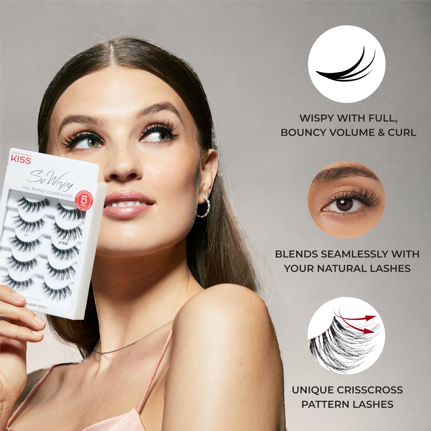 KISS Lash Couture Faux Mink False Eyelashes Multipack, Celebrity Favorite Wispy Effect, Volume & Curl, Lash Extensions Look, Crisscross Pattern Beauty & Personal Care KISS
