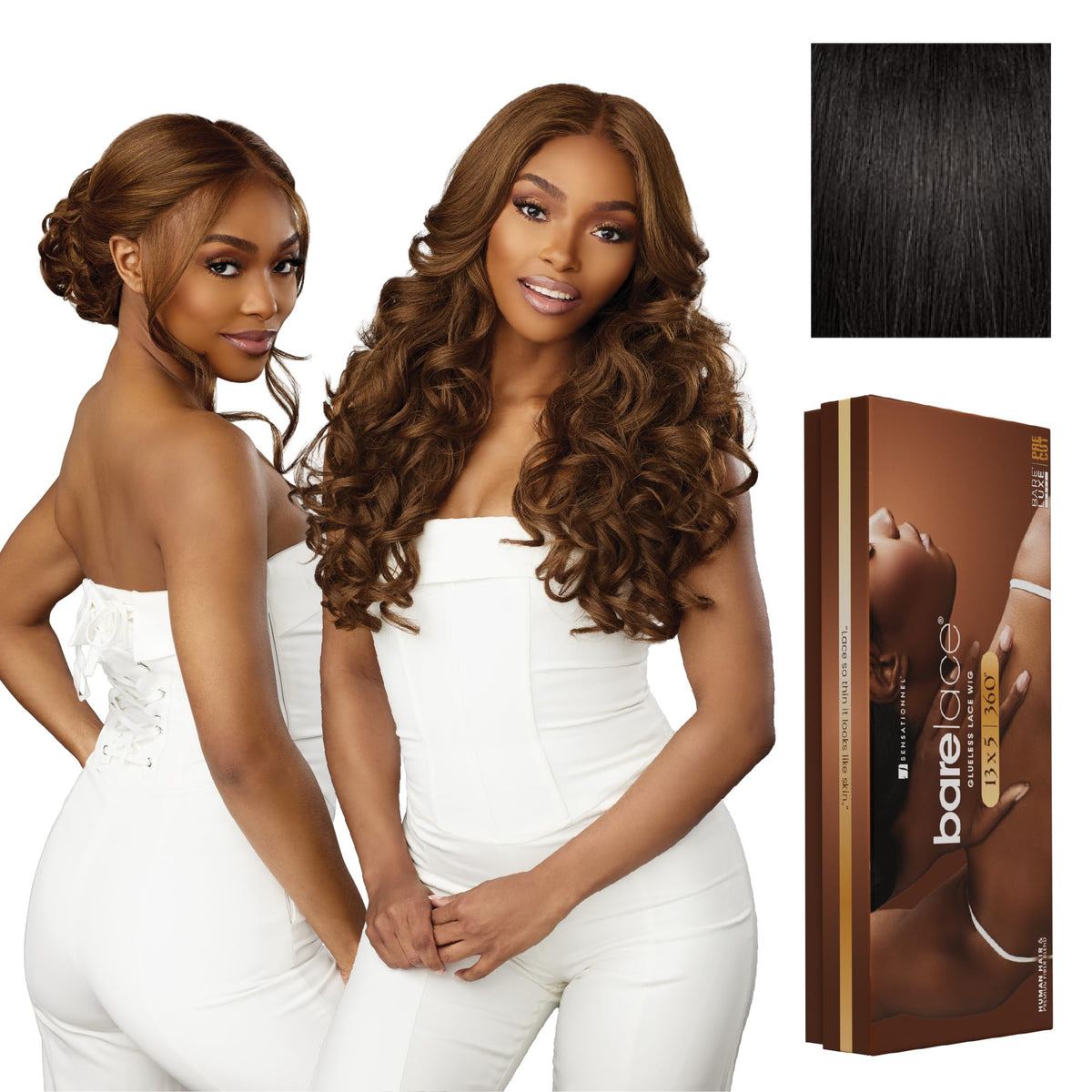 Sensationnel Barelace 13x5 360 LaceWig-Unit 3, 1B OFFBLACK