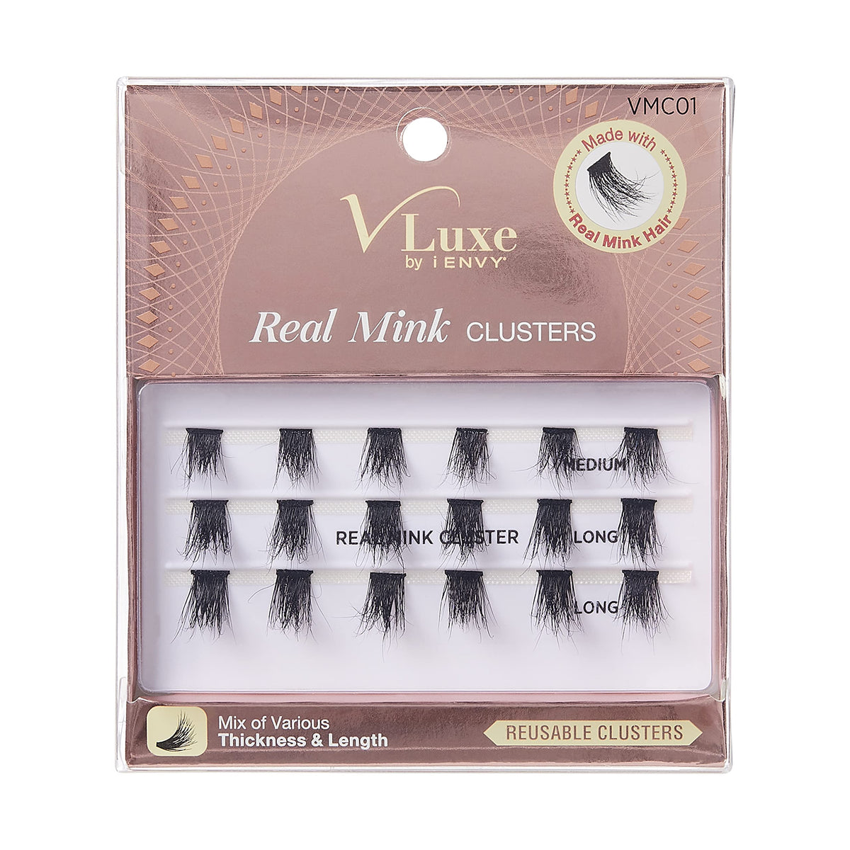 i•ENVY Real Mink Cluster Lashes Full and Fluffy Extension Look, Reusable, DIY Salon Result Beauty & Personal Care i•ENVY