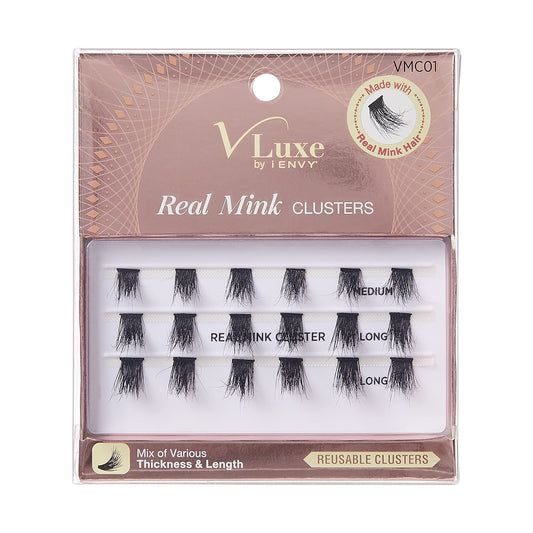 i•ENVY Real Mink Cluster Lashes Full and Fluffy Extension Look, Reusable, DIY Salon Result Beauty & Personal Care i•ENVY