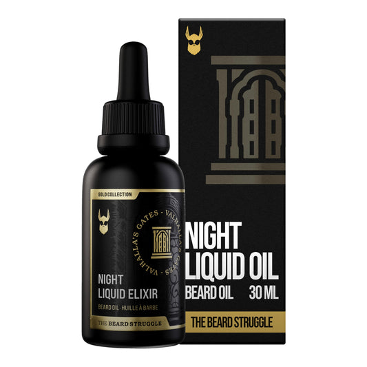The Beard Struggle - Beard Growth Oil - Valhalla's Gates, Gold Collection (1 Fl oz) - Night Liquid Elixir - Beard Oil for Men - Softens, Moisturizing Beauty and Personal Care The Beard Struggle