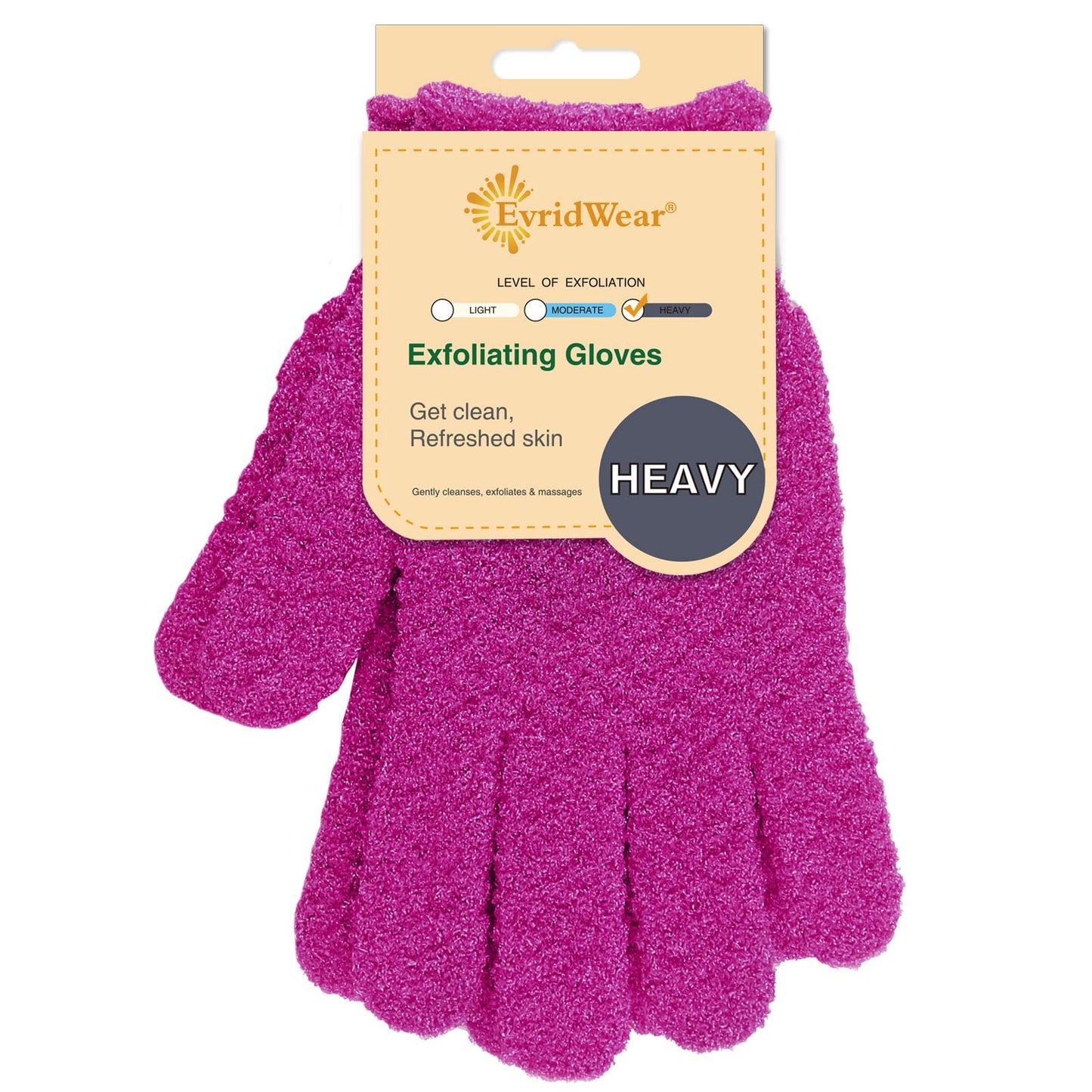 Evridwear Exfoliating Dual Texture Bath Gloves for Shower, Spa, Massage and Body Scrubs, Dead Skin Cell Remover, Gloves with Hanging Loop (1 Pair Beauty and Personal Care Evridwear
