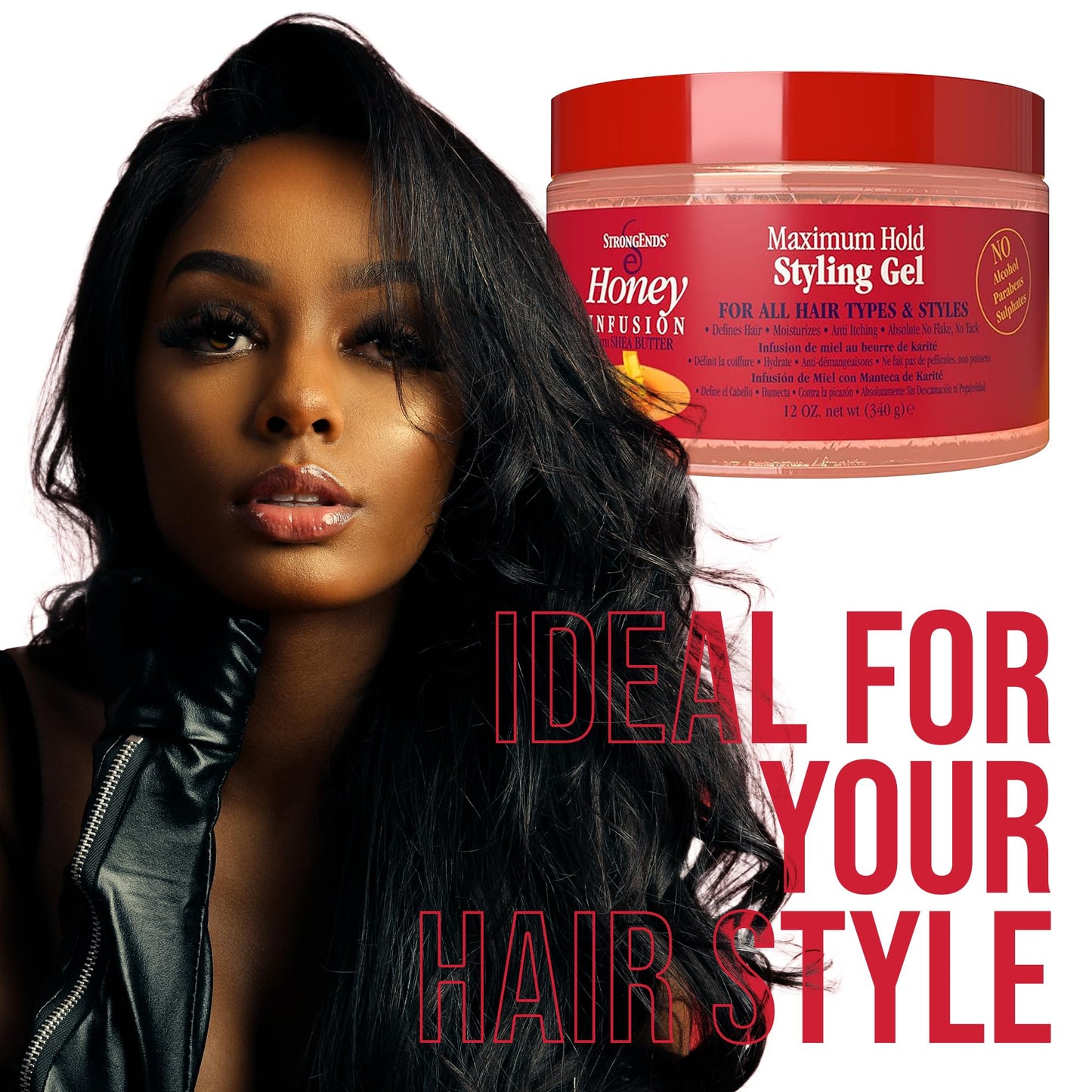 STRONGENDS - Maximum Hold Styling Gel with Honey & Shea - Moisturizing Hair Gel, Suitable for All Hair Types & Versatile Styles, Ideal for Men Beauty & Personal Care STRONGENDS