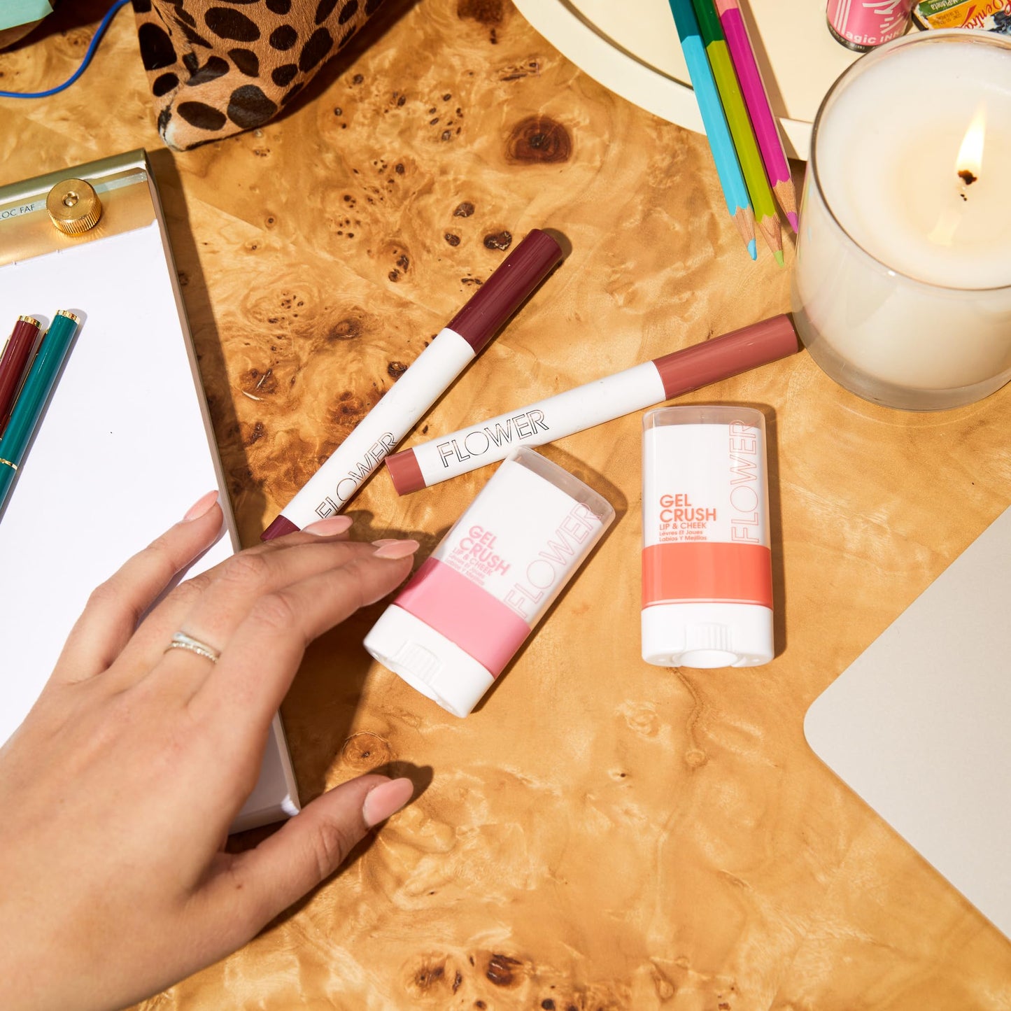FLOWER BEAUTY By Drew Barrymore Scribble Stick Lip Liner + Eyeliner - Smooth Application + Blendable - 2-in-1 Lip + Eye Liner (Caramel) Beauty & Personal Care FLOWER