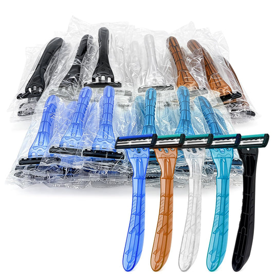 Twin Blade Disposable Razors,Stainless Steel Blade Individually Wrapped Razors Bulk,Manual Razors with Clear Safety Cap Beauty and Personal Care Ttarxug