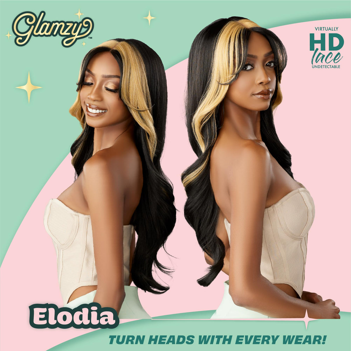 Sensationnel Glamzy Lace Part Wig-Elodia, 2 DARKBROWN