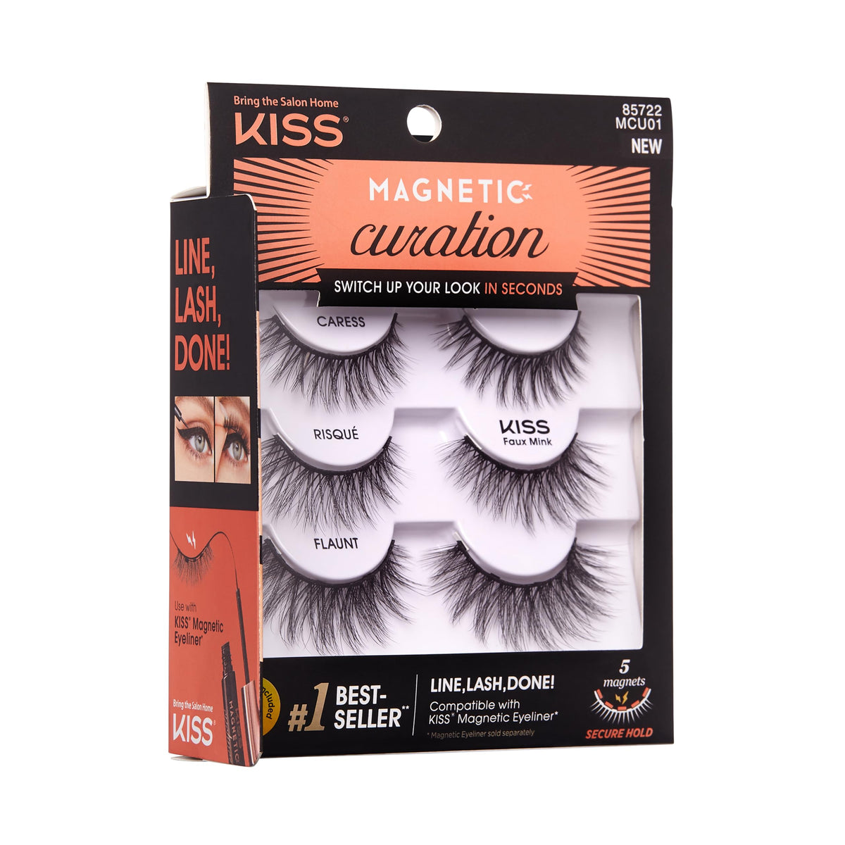 KISS Magnetic Curation False Eyelashes, 3 Pair with 5 Double Strength Magnets, Wind Resistant, Dermatologist Tested, Last Up To 16 Hours, Reusable Up… Beauty & Personal Care KISS
