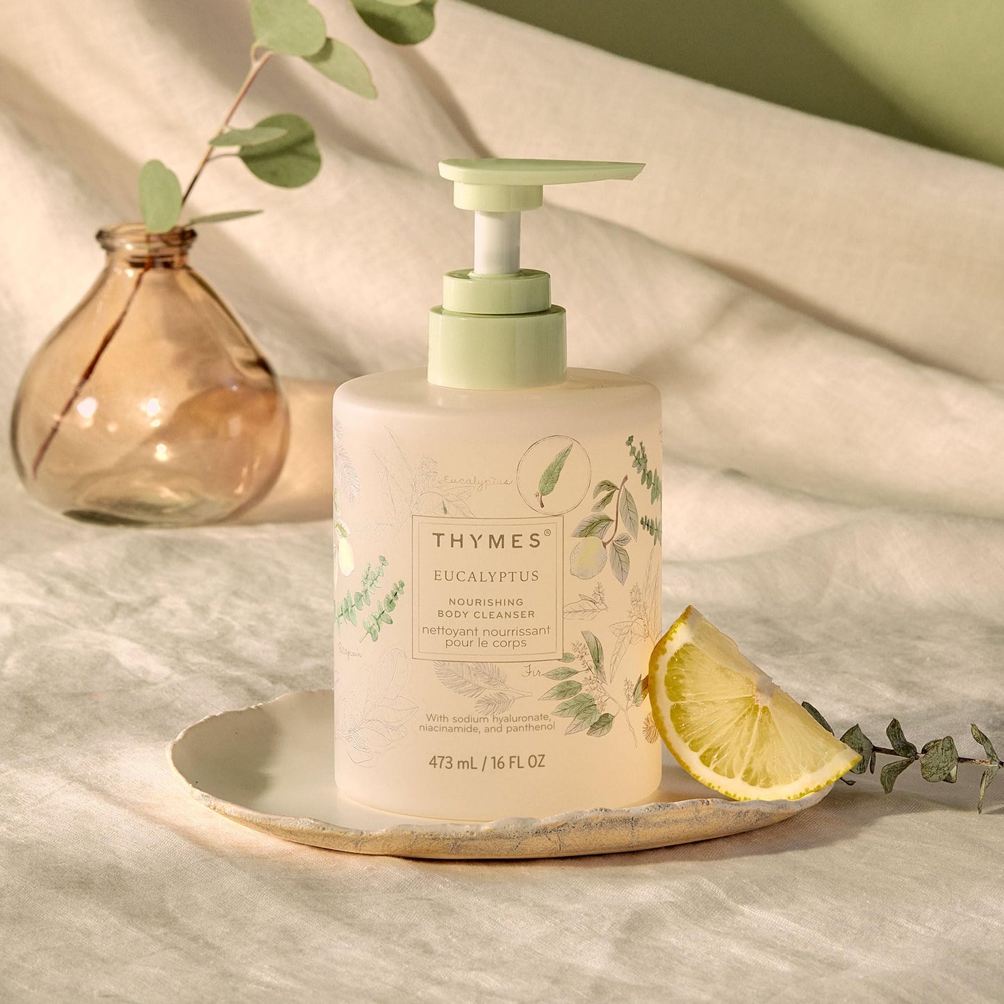 Thymes Nourishing Body Cleanser - Large Moisturizing Body Wash with Pump - Hydrating Cleanser - Notes of Eucalyptus Oil, Lemon, Petitgrain, Bergamot Beauty & Personal Care Thymes