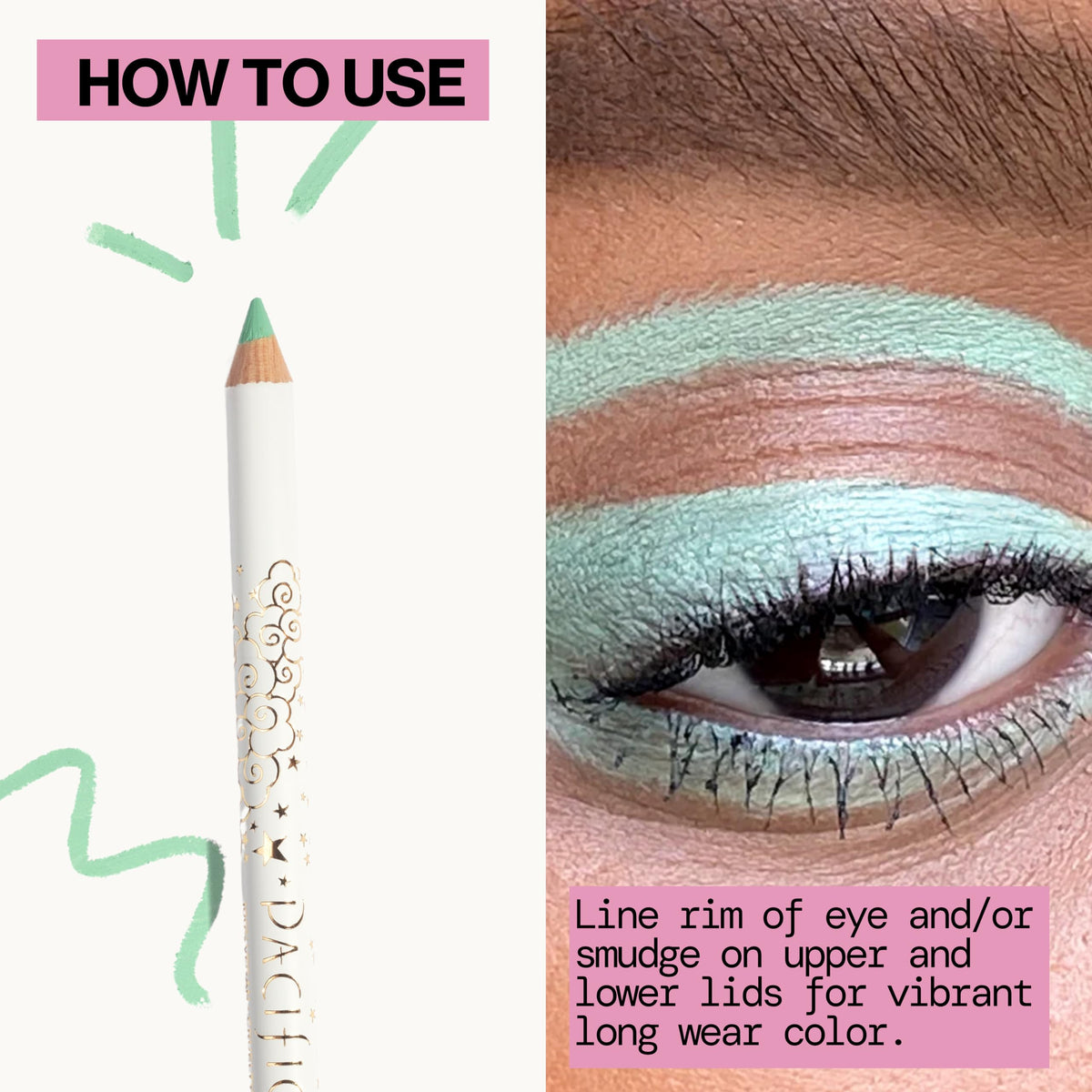 Pacifica Waterproof Eyeliner Pencil - Pastel Mint Green Liner Longwear, Smudge-Proof, Eye Liner Eye Makeup Vegan & Cruelty-Free Ophthalmologist Tested