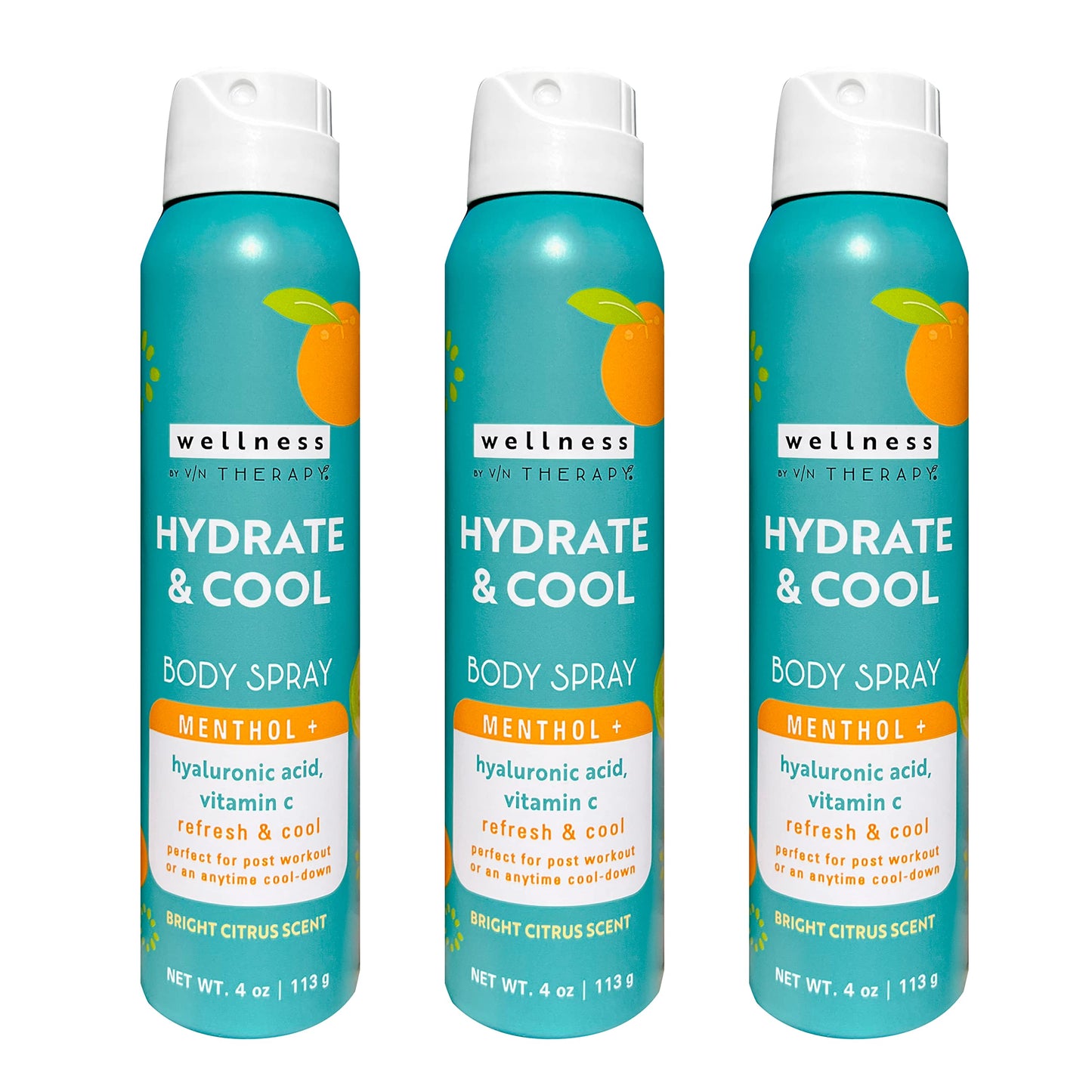 Village Naturals Therapy Wellness Hydrate & Cool Body Spray - Protect and Moisturize Skin with Vitamin C, Menthol and Hyaluronic Acid - Full Body Beauty & Personal Care Village Naturals Therapy