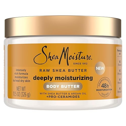 SheaMoisture Deeply Moisturizing Body Butter with Raw Shea Butter, Argan Oil and Pro-Ceramides, Rich Hydration & Healing of Dry Skin, 48H Moisturizing Beauty & Personal Care Shea Moisture