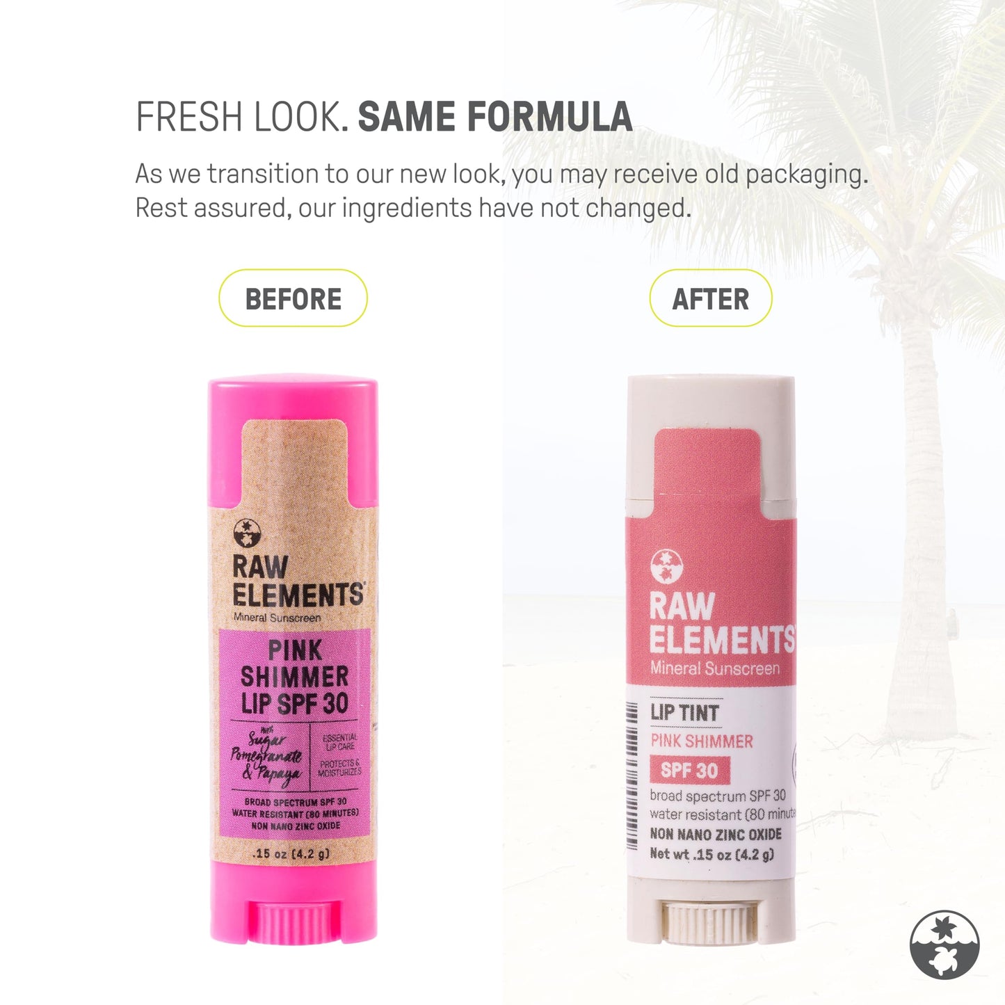 Raw Elements Organic Pink Lip Shimmer Zinc Oxide SPF 30+, 0.15 oz (Pack of 3) Beauty and Personal Care Raw Elements