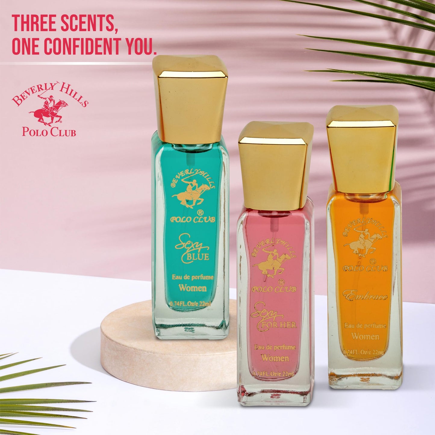 Beverly Hills Polo Club Women's 3-Piece Mini Perfume Set | .74oz EDP Fragrance Collection for Her | Long-Lasting Travel Size Gift (Sexy Blue, Embrace Beauty & Personal Care Beverly Hills Polo Club