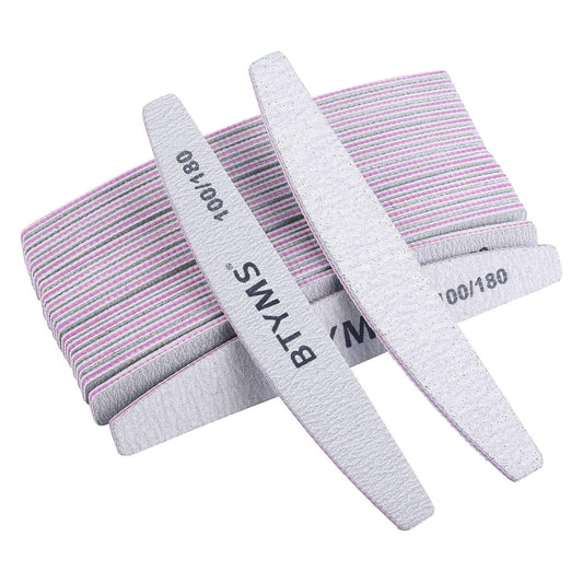 BTYMS 25Pcs 100/180 Grit Nail File and Buffer Professional Double-Sided Emery Boards for Acrylic, Gel & Natural Nails Beauty & Personal Care BTYMS