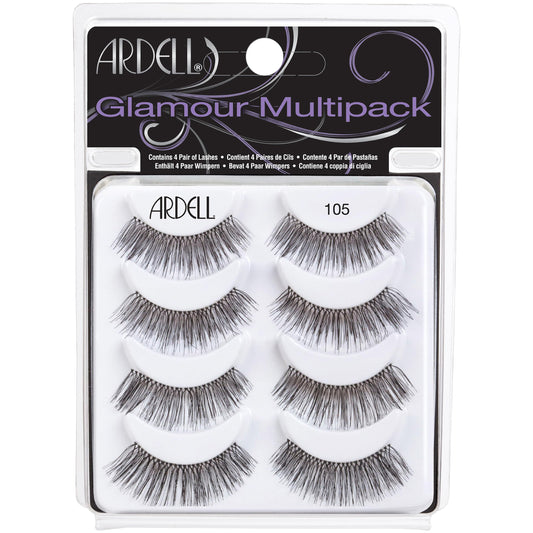 Ardell False Eyelashes Glamour Multipack 105 - Lightweight, Natural Looking Strip Lashes, Reusable Fake Lashes, 4 Pairs, 1 Pack Beauty & Personal Care Ardell
