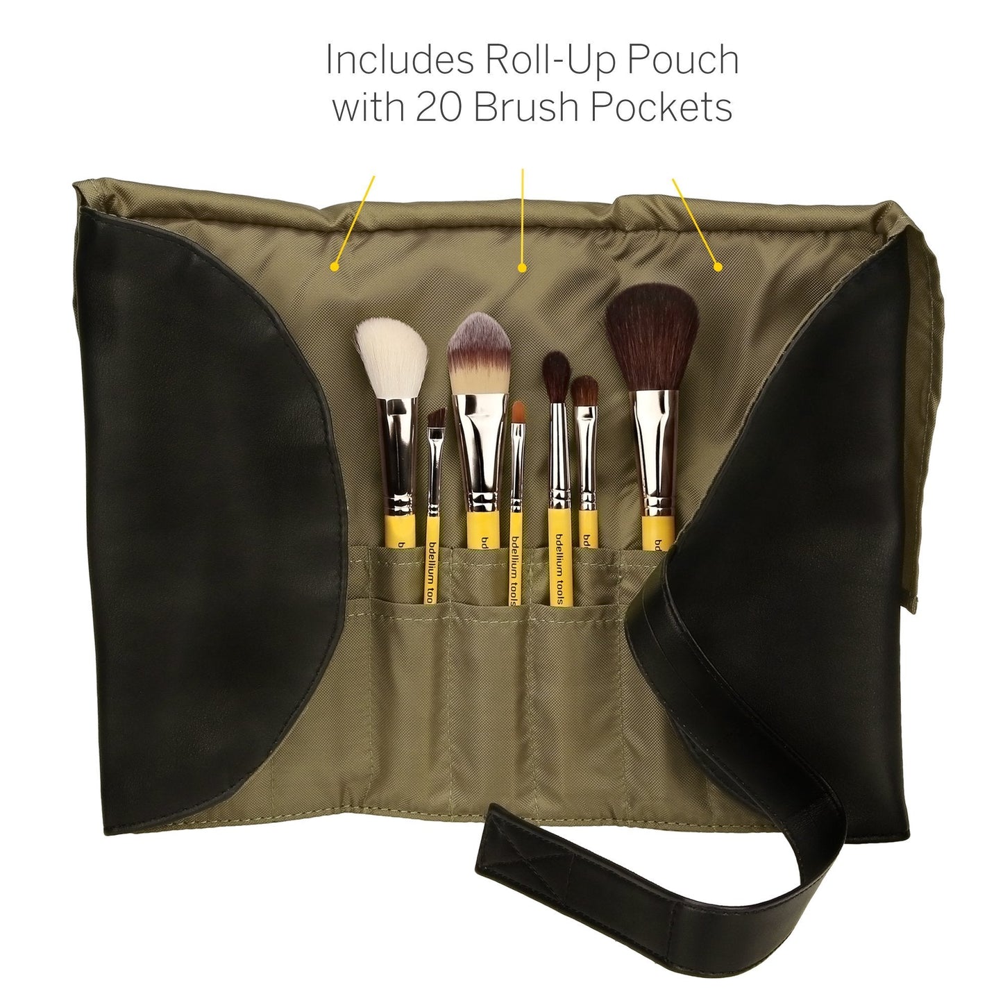 Bdellium Tools Professional Makeup Brush Studio Series - Basic 7pc. Brush Set with Roll-Up Pouch Beauty & Personal Care BDELLIUM TOOLS