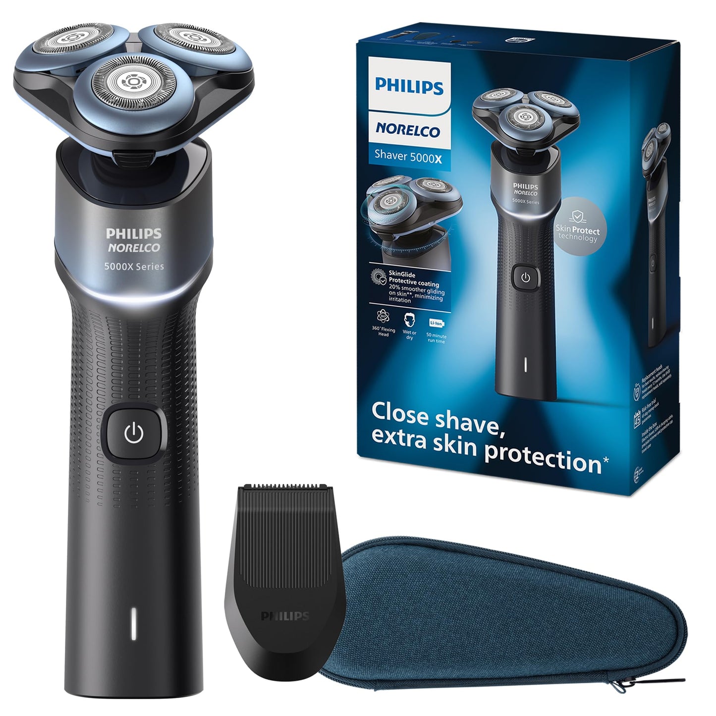 Philips Norelco Shaver 5000X, Rechargeable Wet & Dry Shaver with Precision Trimmer and Storage Pouch, X5006/85 Beauty and Personal Care Norelco