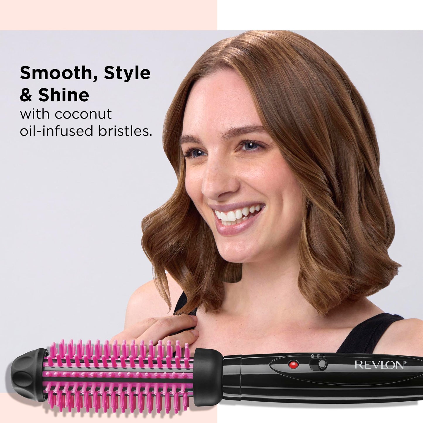 REVLON Silicone Bristle Heated Hair Styling Brush | Fast, Long Lasting Volume for Easy Styling | 1" Barrel for Full Body and Smooth Styles Beauty & Personal Care REVLON