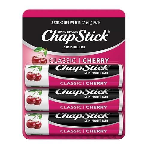ChapStick Classic Cherry Lip Balm Tubes for Lip Care - 0.15 Oz (Pack of 3) Beauty & Personal Care ChapStick