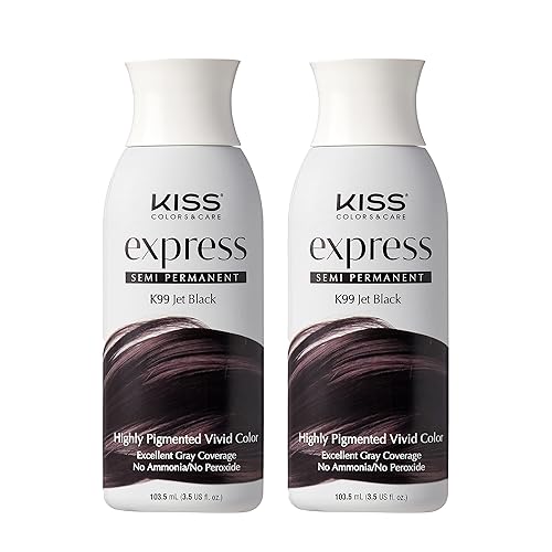 Kiss Express Color #K99 Semi- Permanent Jet Black 3.5 Ounce (Pack of 2) Beauty & Personal Care Kiss